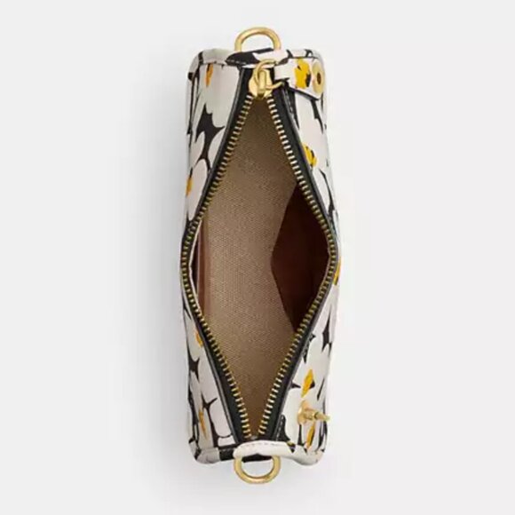 Coach Swinger Bag 20 Floral Daisy CR509 Leather Chalk White Black Shoulder - Picture 11 of 13